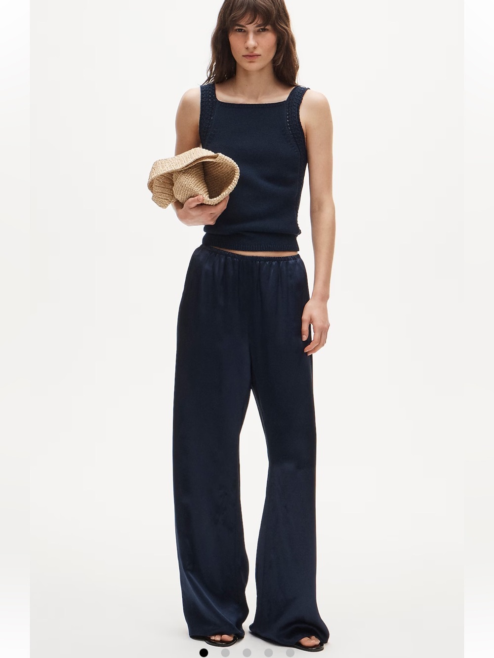 NWT JCrew Tall Cosmo pant in luster charmeuse - Navy - Small Tall - CN716 - Picture 5 of 14